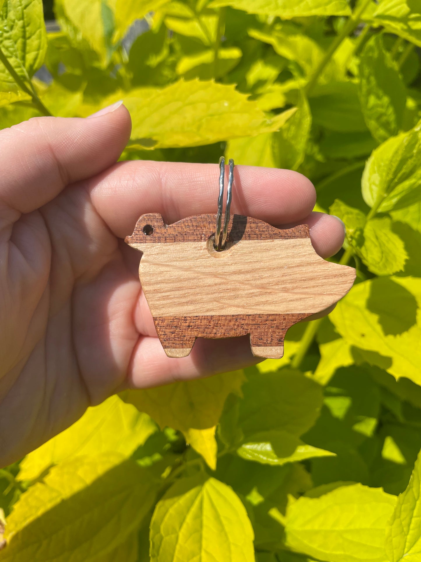 Wooden Keyring (Pig)
