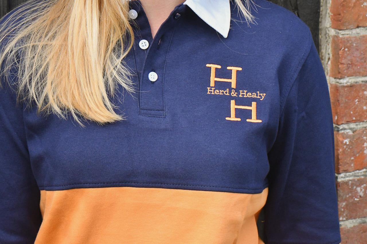 Ryeland Rugby Shirt (Navy/Rust Orange)