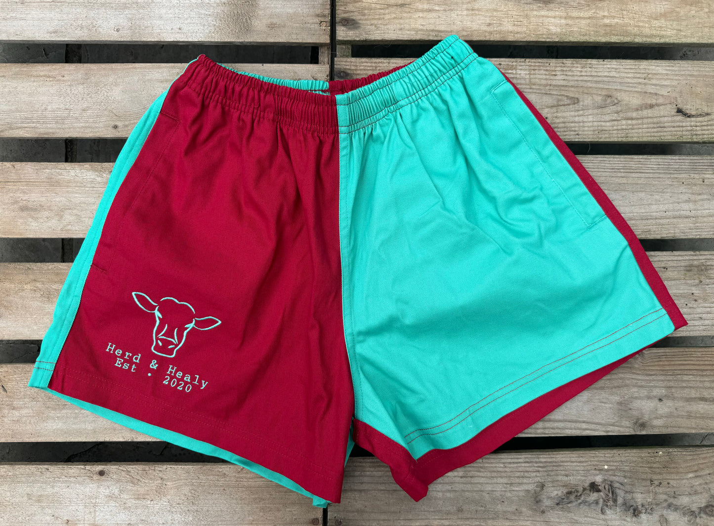 Seabrook Shorts (Burgundy/Teal)