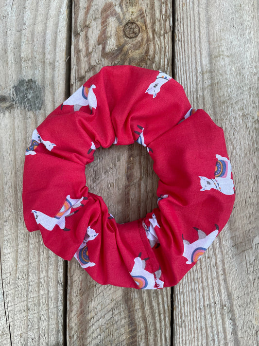 Red Llama Scrunchie