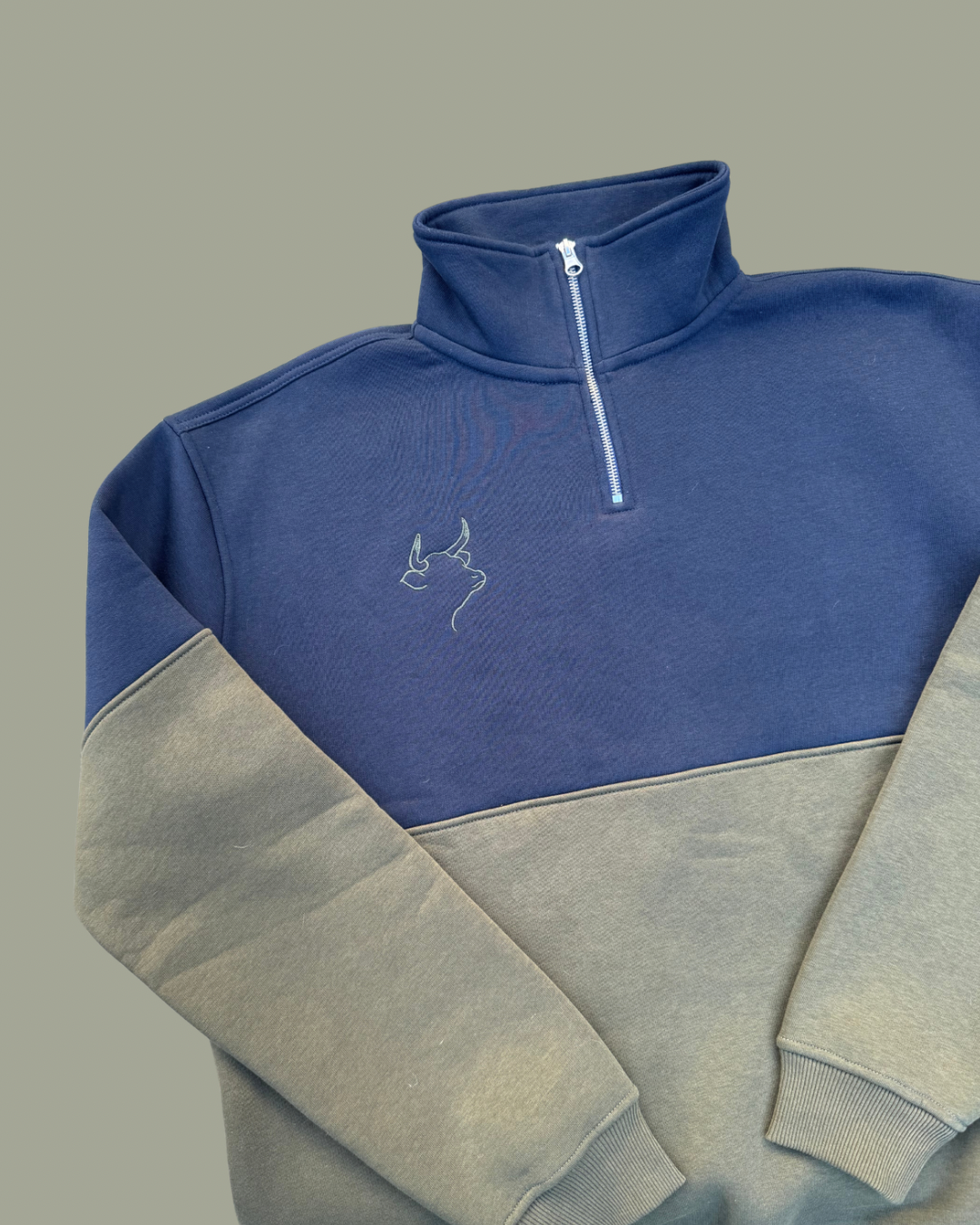 Quantock Quarter Zip (Navy/Khaki)