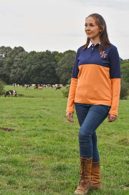 Ryeland Rugby Shirt (Navy/Rust Orange)