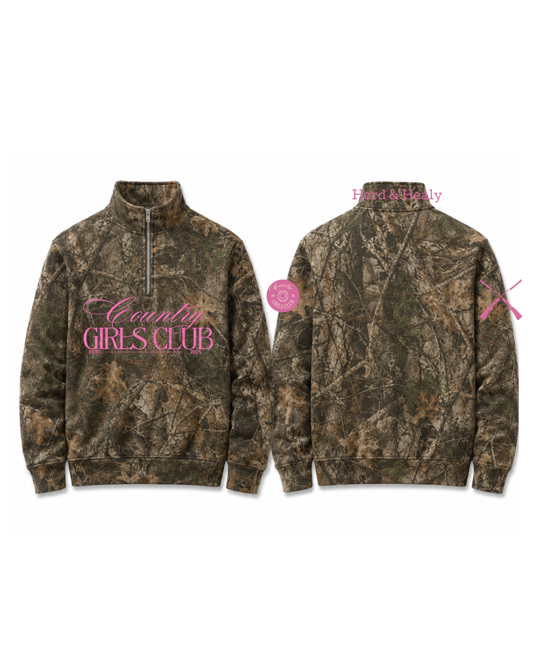 PRE ORDER - Country Girls Club Quarter Zips (Camo)