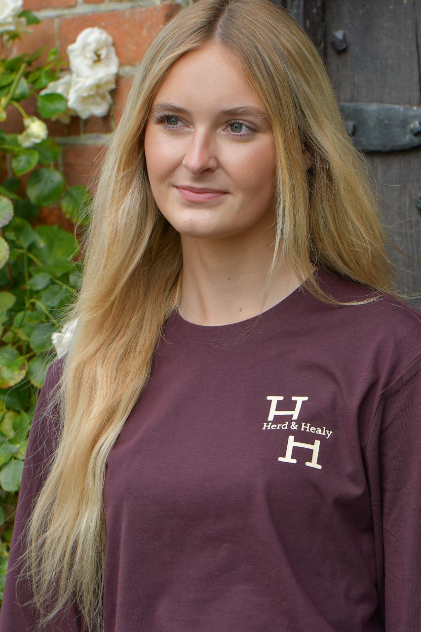 Lamberhurst Long Sleeved Unisex T-shirt (Red Brown)