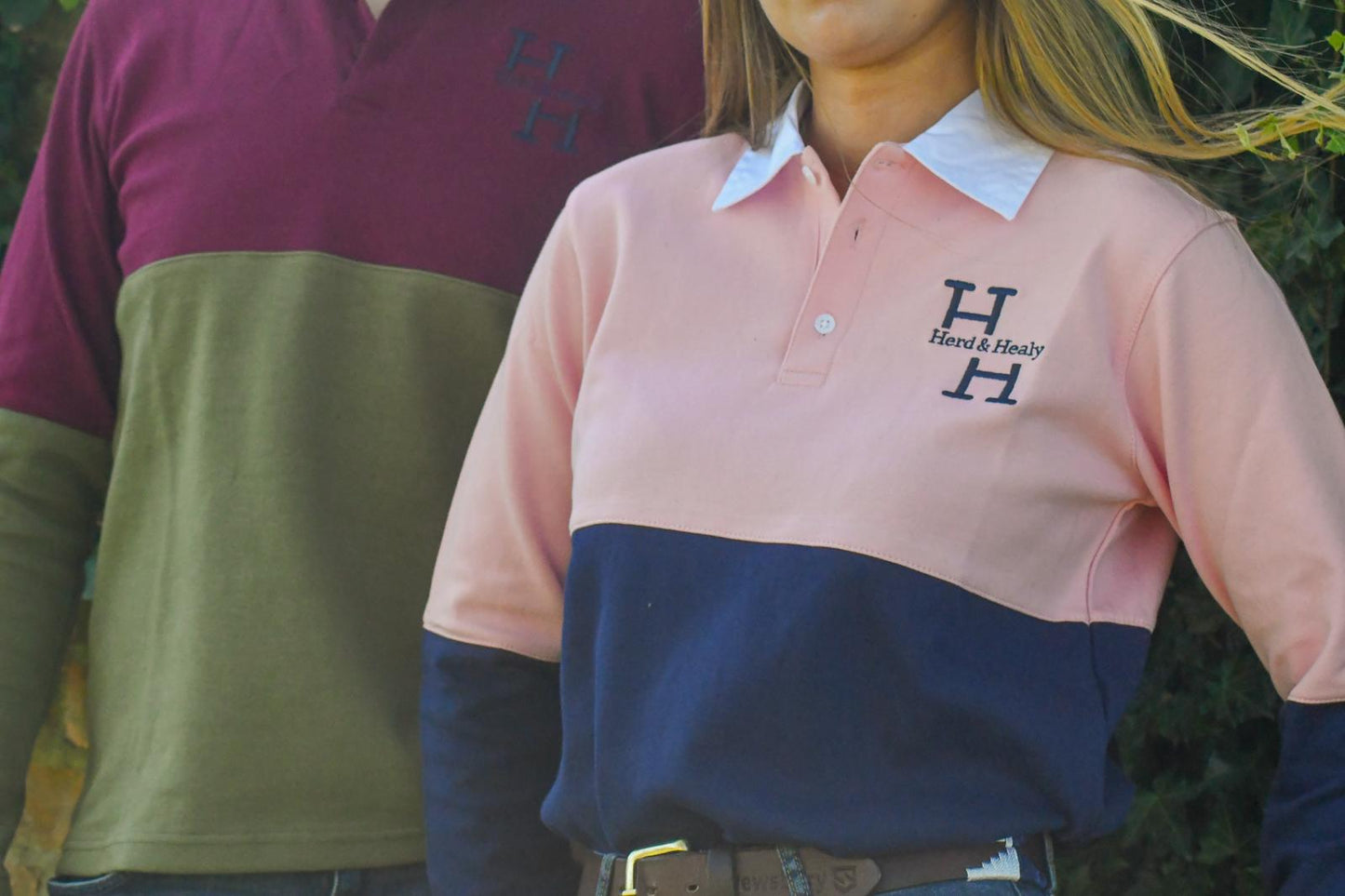 SECONDS- Ryeland Rugby Shirt (Burgundy/Khaki)
