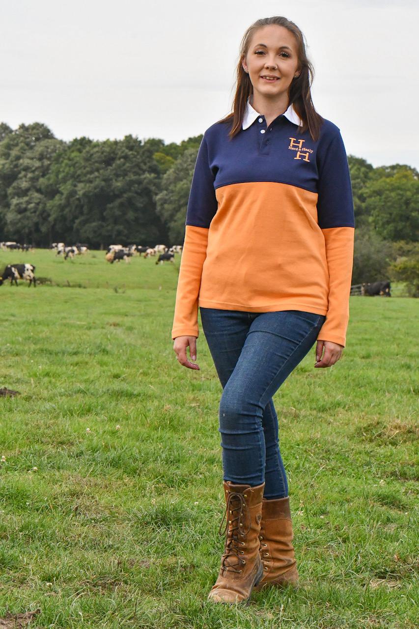Ryeland Rugby Shirt (Navy/Rust Orange)