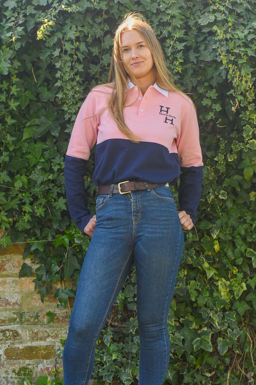 Ryeland Rugby Shirt (Pink/Navy)
