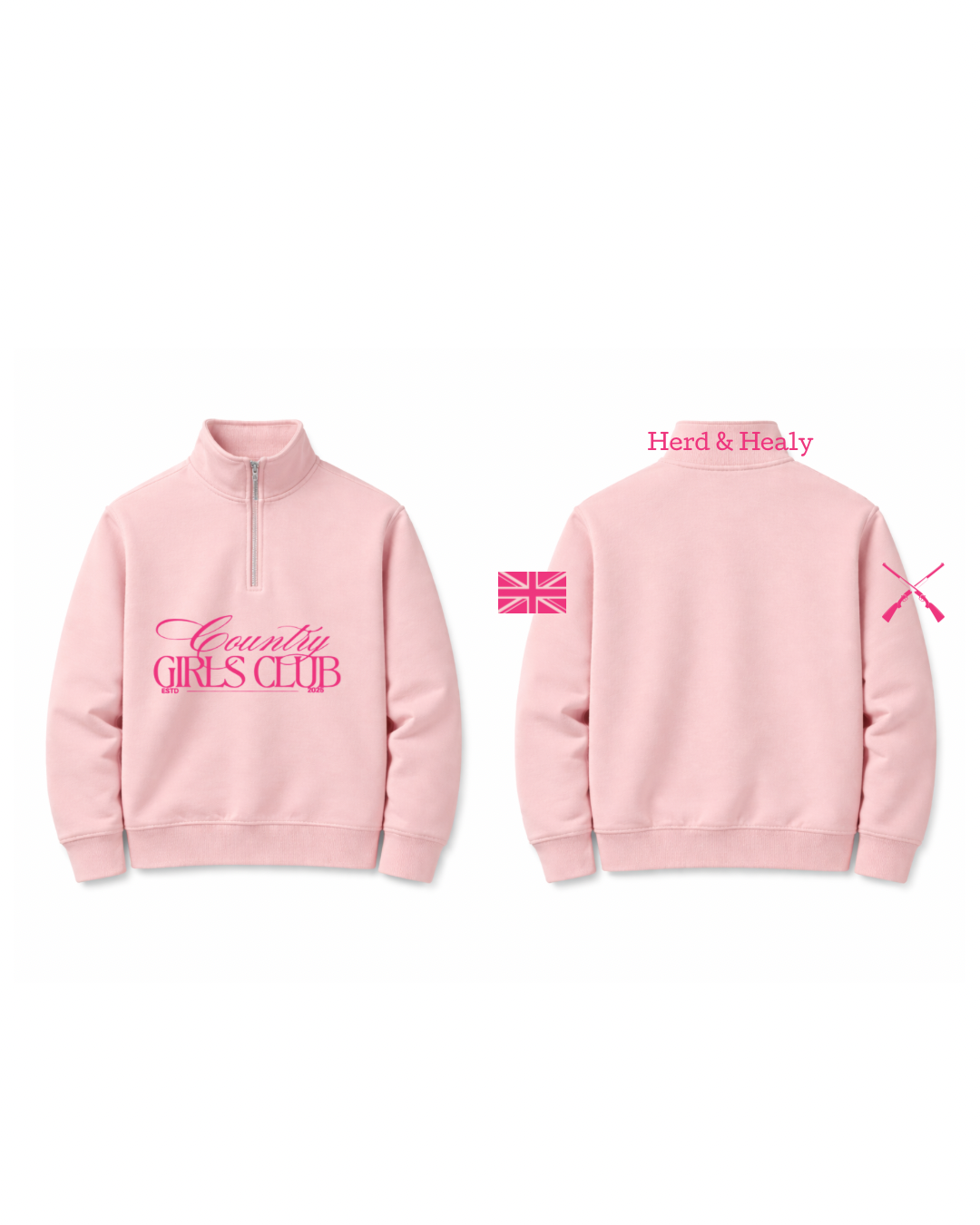 PRE ORDER - Country Girls Club Quarter Zips (Pink)