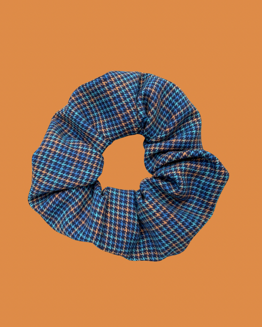 Blue Tartan Scrunchie