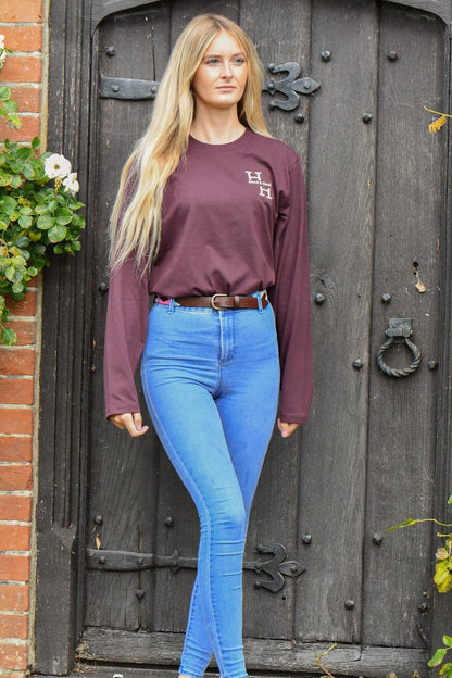 Lamberhurst Long Sleeved Unisex T-shirt (Red Brown)