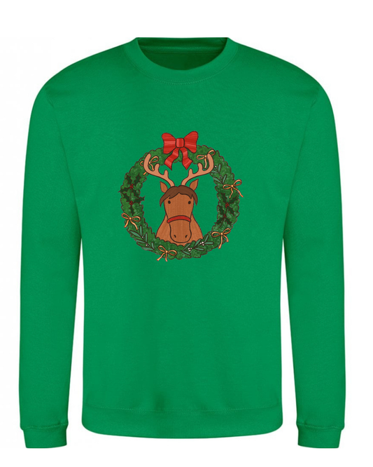 Mane and Mistletoe Wreath Sweatshirt