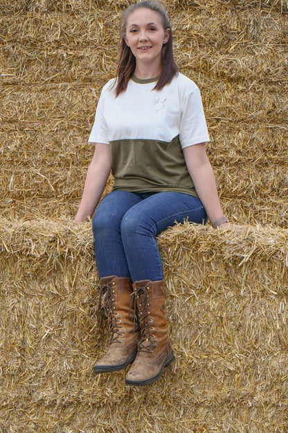 Belted Galloway T-shirt (Cream/Khaki)