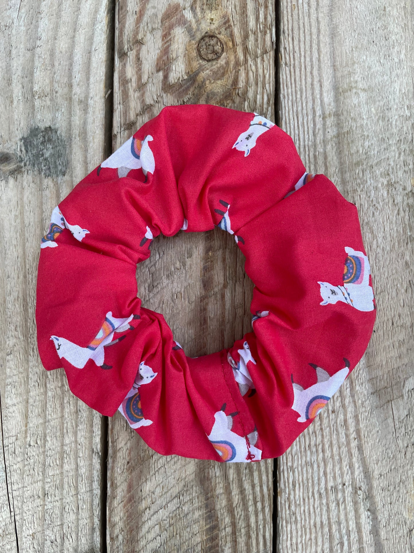 Red Llama Scrunchie
