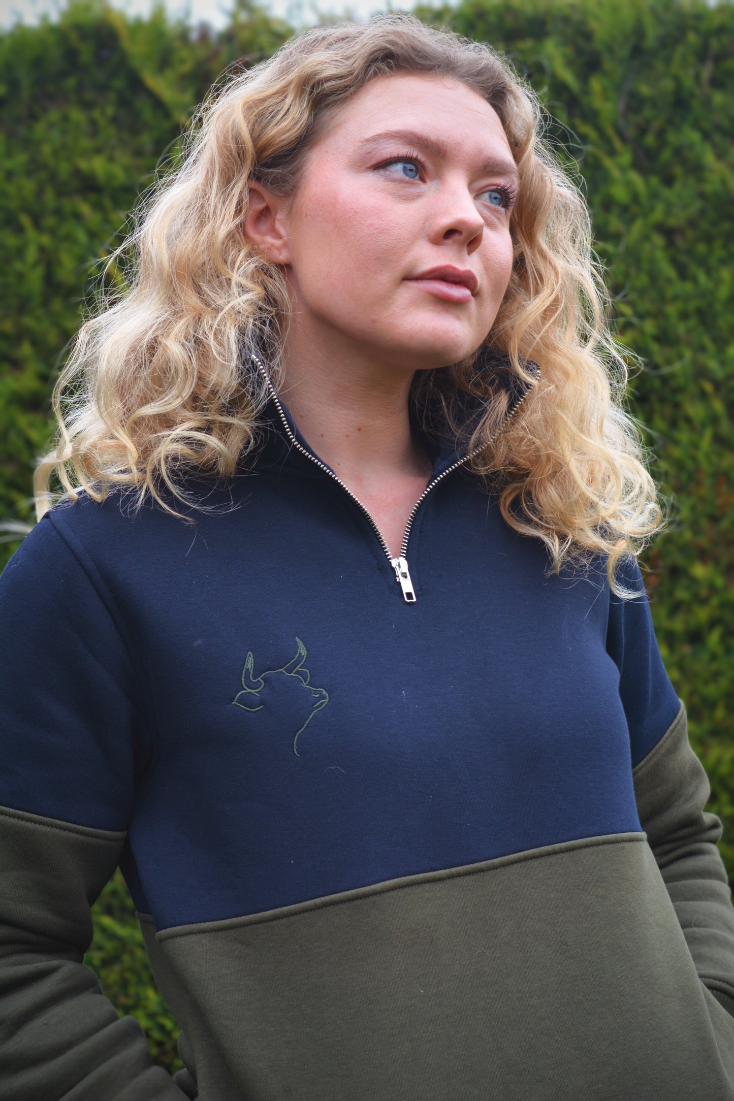 Quantock Quarter Zip (Navy/Khaki)
