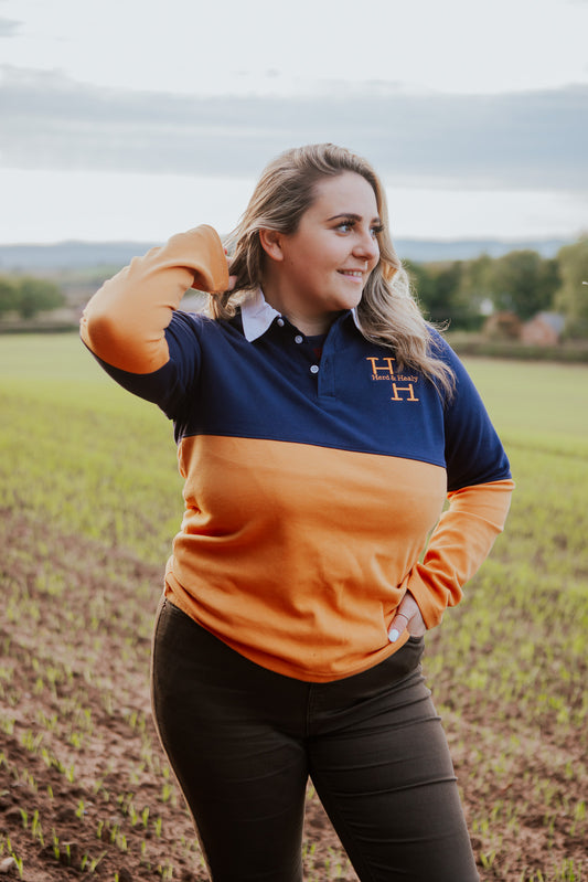 Ryeland Rugby Shirt (Navy/Rust Orange)