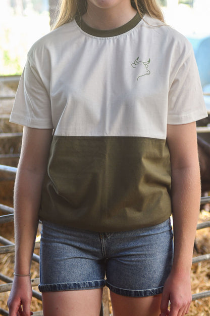 Belted Galloway T-shirt (Cream/Khaki)