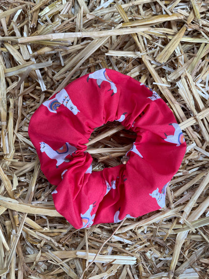 Red Llama Scrunchie