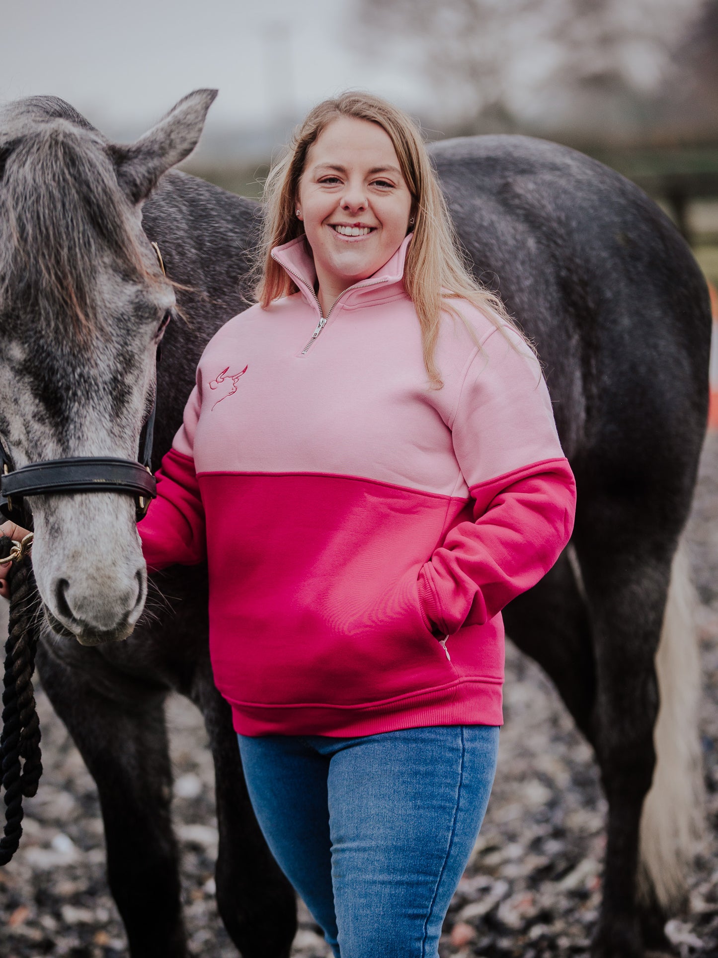 Quantock Quarter Zip (Pink)
