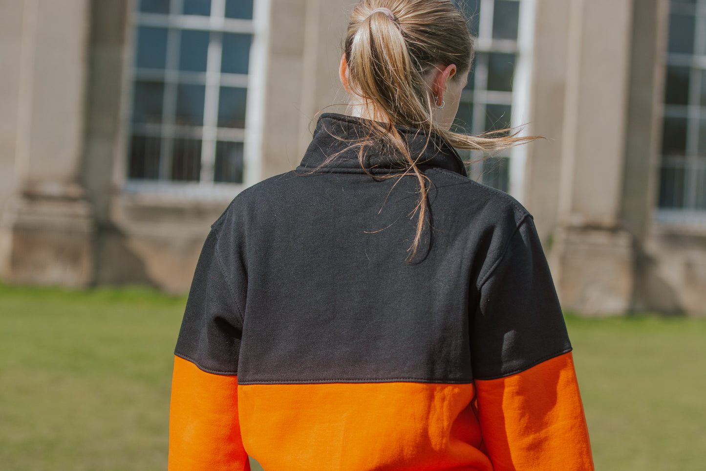 Quantock Quarter Zip (Black/Orange)