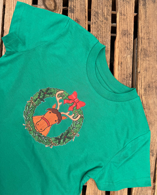 Mane and Mistletoe Wreath T-Shirt