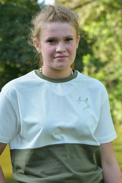 Belted Galloway T-shirt (Cream/Khaki)