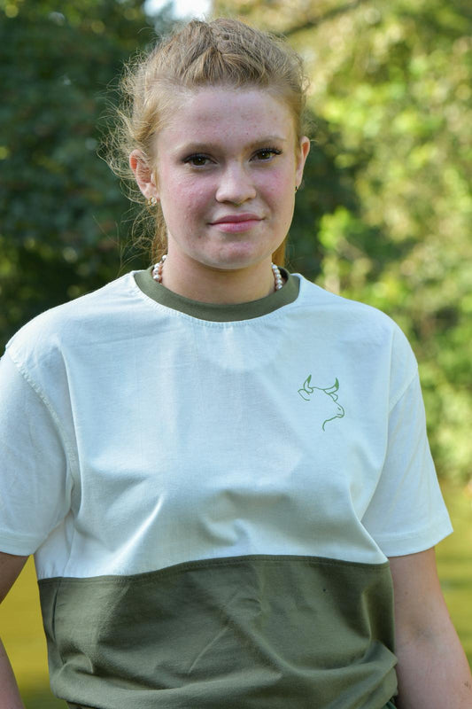 Belted Galloway T-shirt (Cream/Khaki)