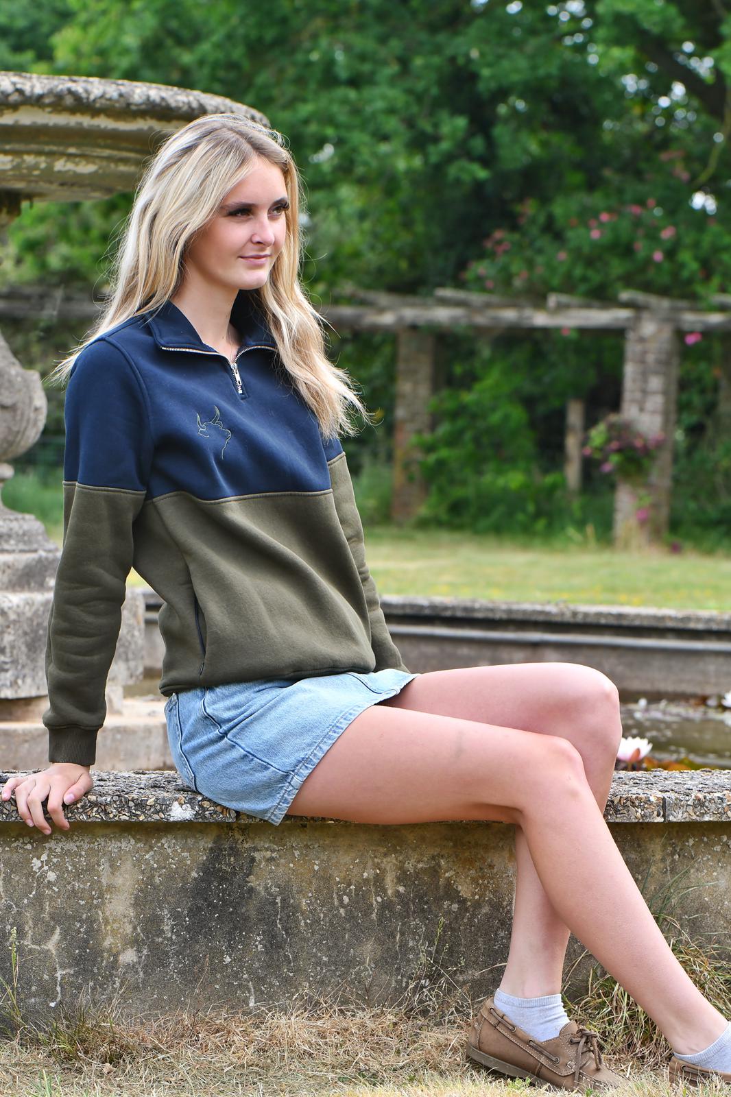 Quantock Quarter Zip (Navy/Khaki)