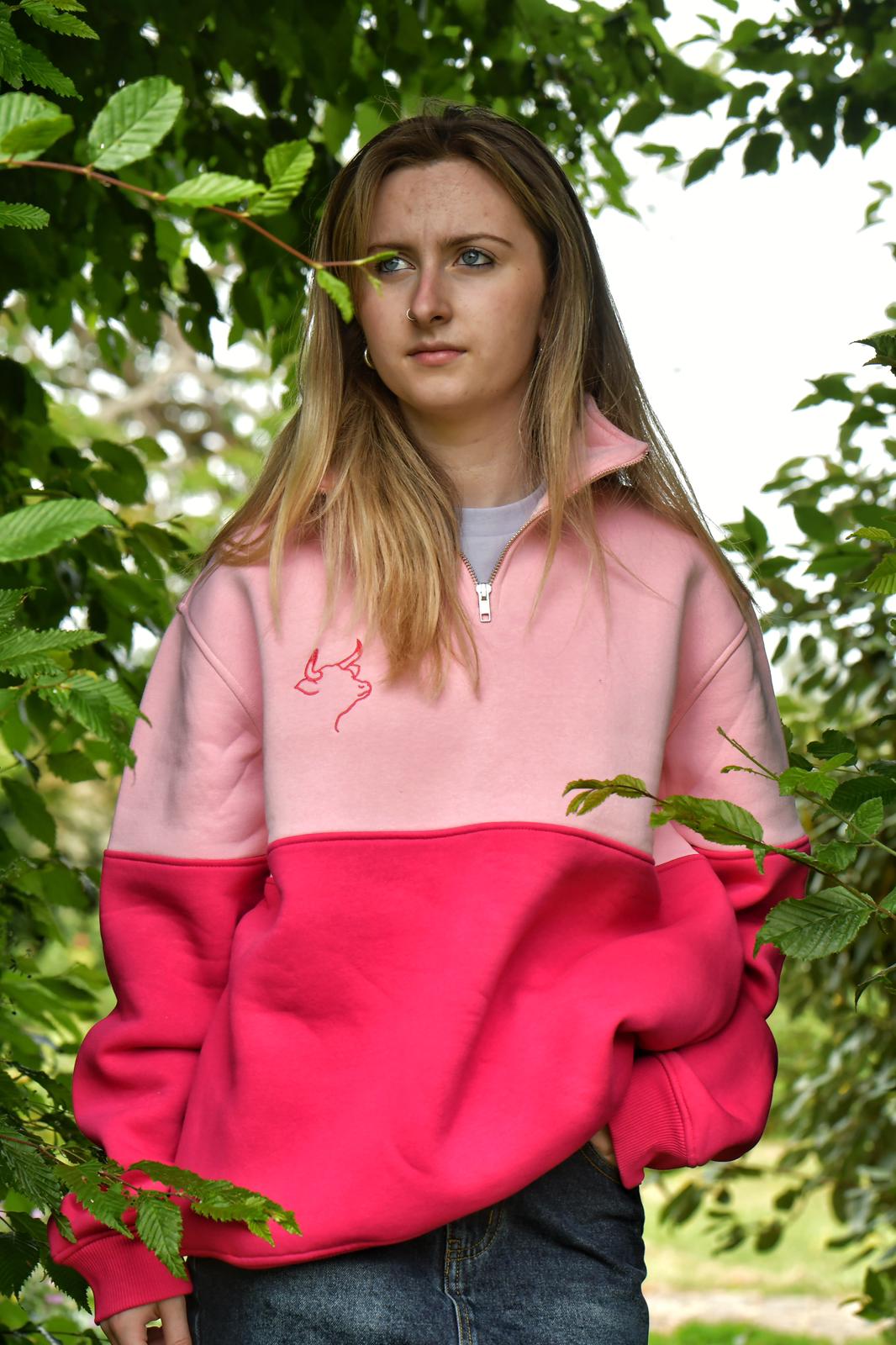 Quantock Quarter Zip (Pink)