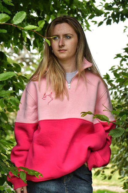 Quantock Quarter Zip (Pink)