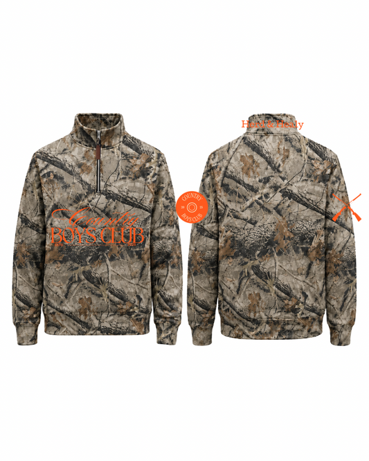 PRE ORDER - Country Boys Club Quarter Zips (Camo - Orange)