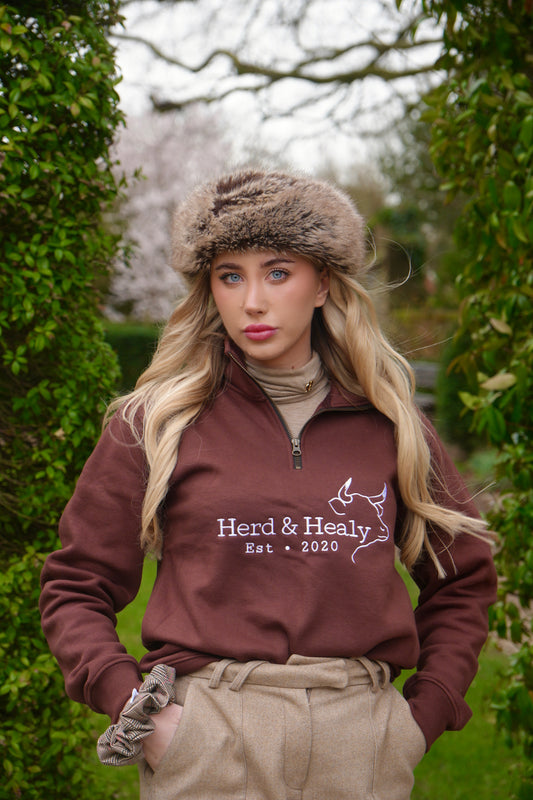 Quail Quarter Zip (Brown)