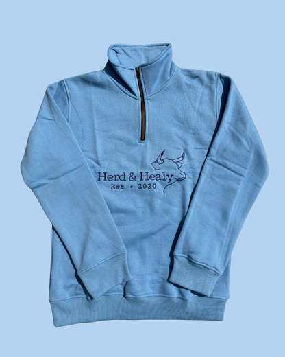 Quail Quarter Zip (Sky Blue)