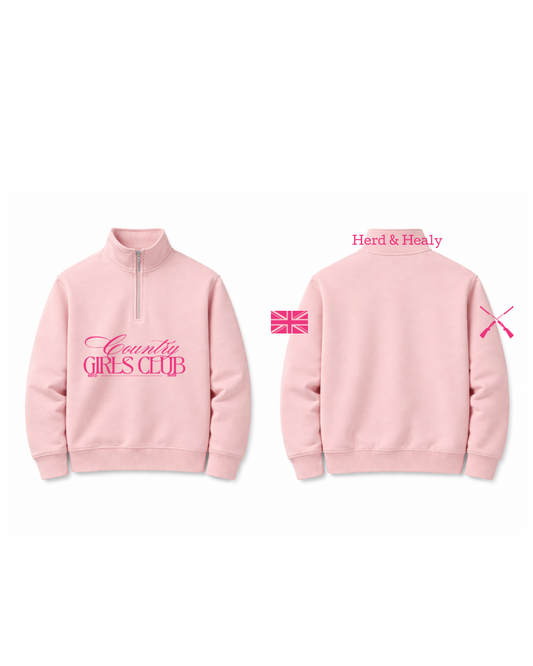 PRE ORDER - Country Girls Club Quarter Zips (Pink)