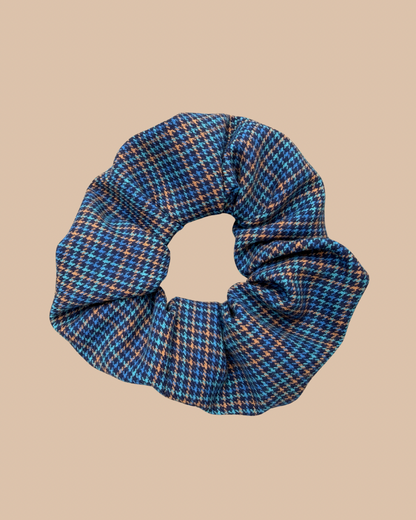 Blue Tartan Scrunchie